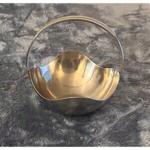 Stainless Steel 18/8  Bowl Basket w/ Wrapped Handle Made in Denmark Selandia